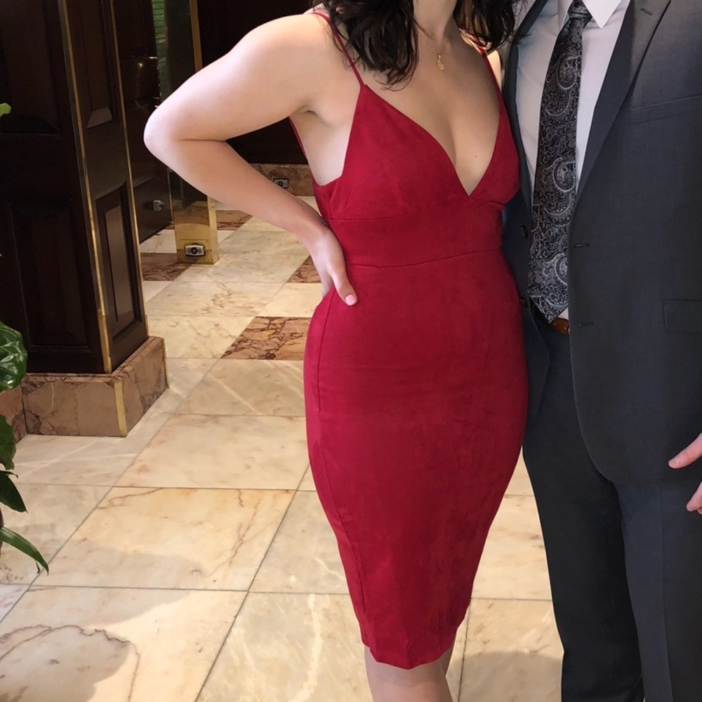 Red Suede Lulu’s dress